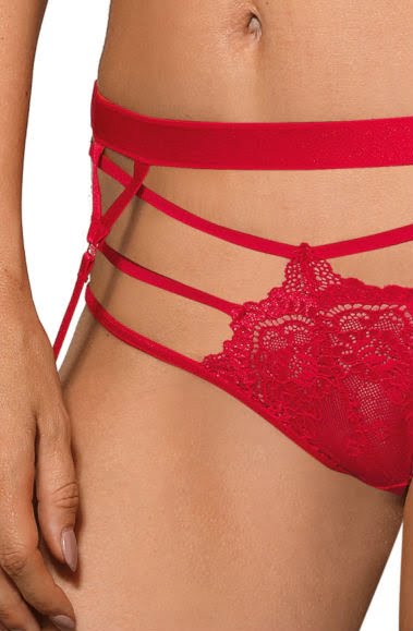 Linsori Cyria Scarlet Suspender Belt - back view