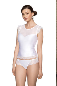 Linsori Pearl Eyelash Floral Lace Thong - side view