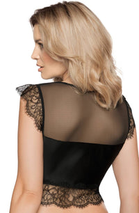 Linsori Noir Eyelash Lace Top Piece - side view