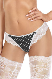 Linsori Champagne Polka Dot Lace Thong - side view