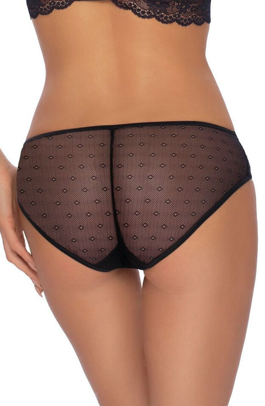 Linsori Midnight Lace Fifi Floral Lace Brief - detail view