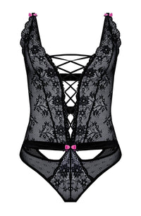 Linsori Noir Criss-Cross Lace Body - detail view