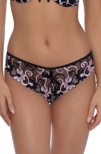 Linsori Florence Noir &amp; Rose Embroidered Brief - front view