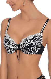 Linsori Ginewra Embroidered Lace Push-Up Bra - front view