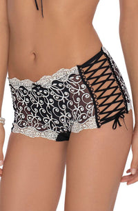 Linsori Ginewra Embroidered Lace Short - front view