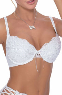 Linsori Ginewra Embroidered Lace Push-Up Bra - styled view