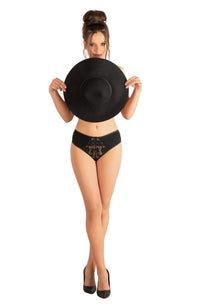 Linsori Noir Lace Front Floral Lace Brief - back view