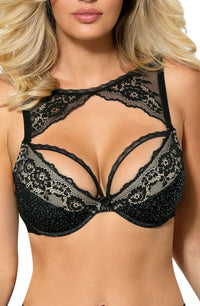 Linsori Midnight Push Up Delicate Bra - back view
