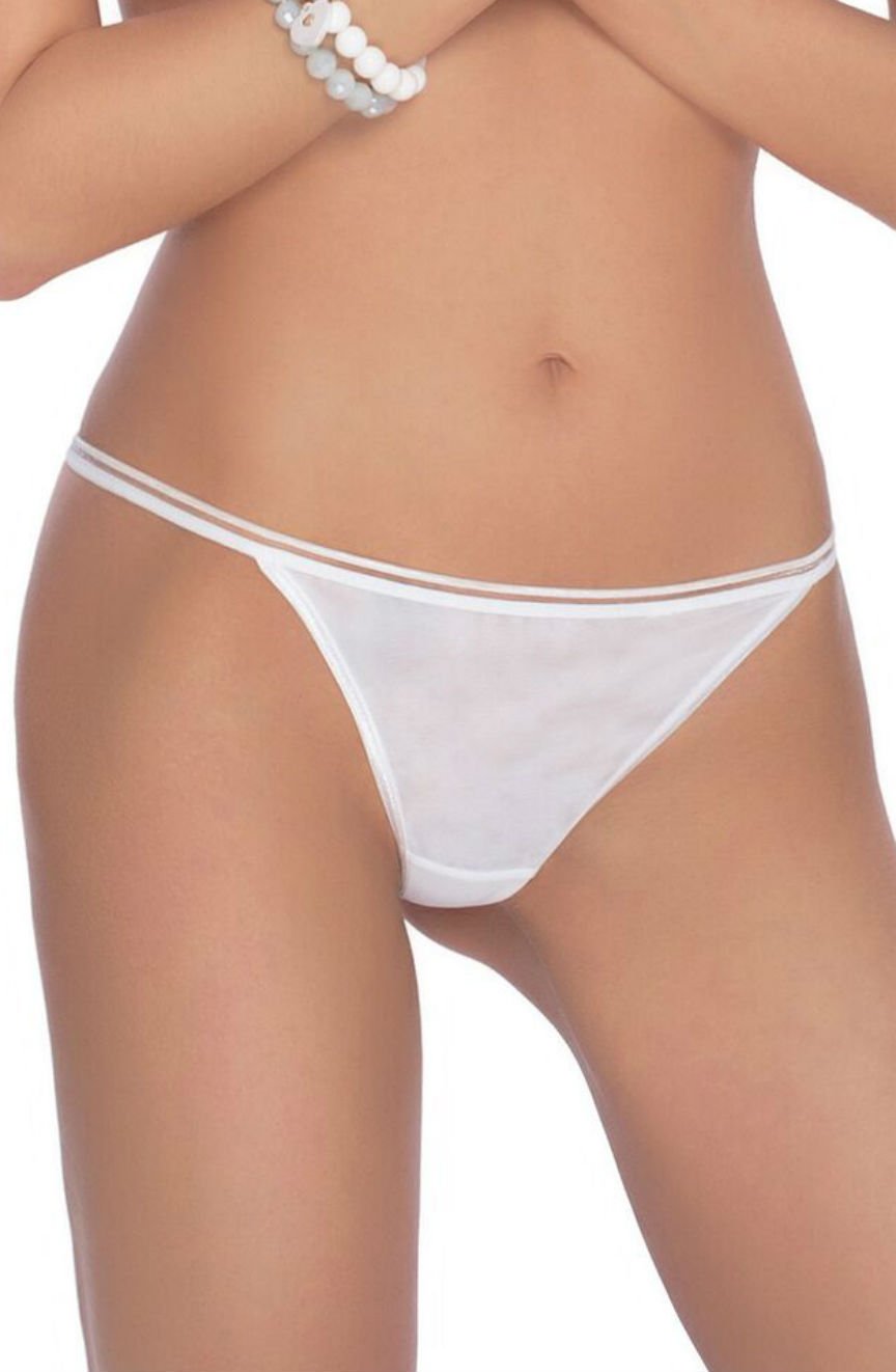 Linsori Midnight Rose Embroidered Thong - detail view