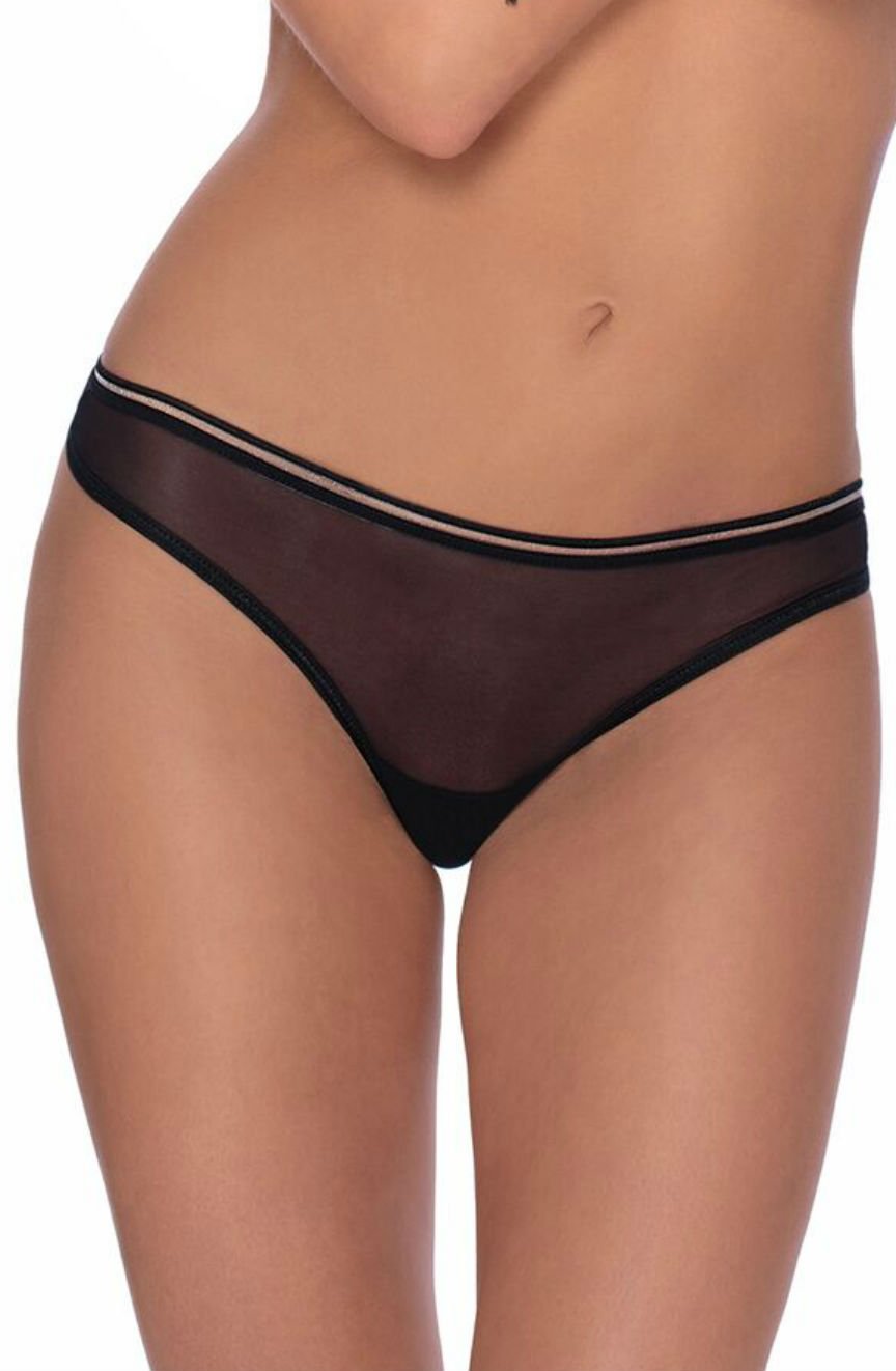 Linsori Midnight Sheer Mesh Thong - product view