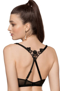 Linsori Noir Embroidered Soft Cup Bra - detail view