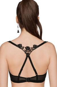 Linsori Noir Embroidered Soft Cup Bra - lifestyle view