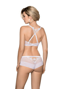 Linsori Ivory Embroidered Soft Cup Bra - close-up