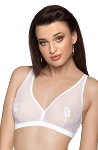 Linsori Ivory Embroidered Soft Cup Bra - lifestyle view