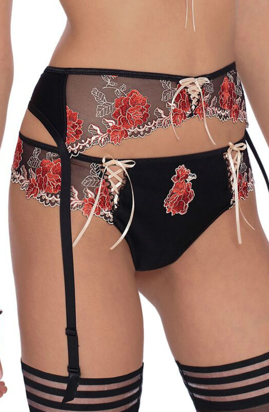 Linsori Natali Floral Embroidered Thong - side view