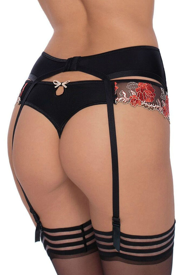 Linsori Natali Floral Embroidered Thong - back view