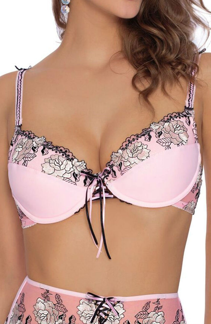 Linsori Natali Blush Embroidered Bra - detail view