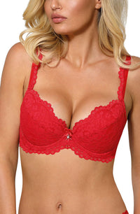 Linsori Scarlet Scalloped Push Up Bra - back view