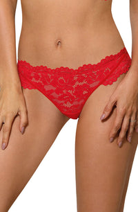Linsori Scarlet Scalloped Lace Thong - back view
