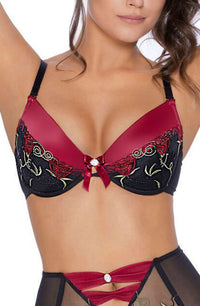 Linsori Midnight Floral Push Up Bra - detail view