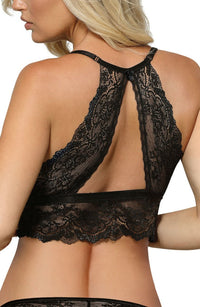 Linsori Midnight Lace Half Corset - back view