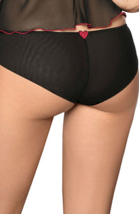 Linsori Noir Heart Embroidered Brief - back view