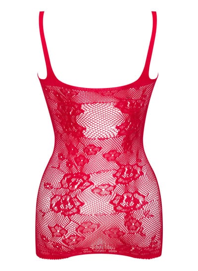 Linsori Scarlet Fishnet Lace Dress - side view
