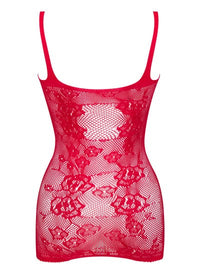 Linsori Scarlet Fishnet Lace Dress - side view
