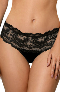 Linsori Noir Cutout Lace Brief Sefia - close-up