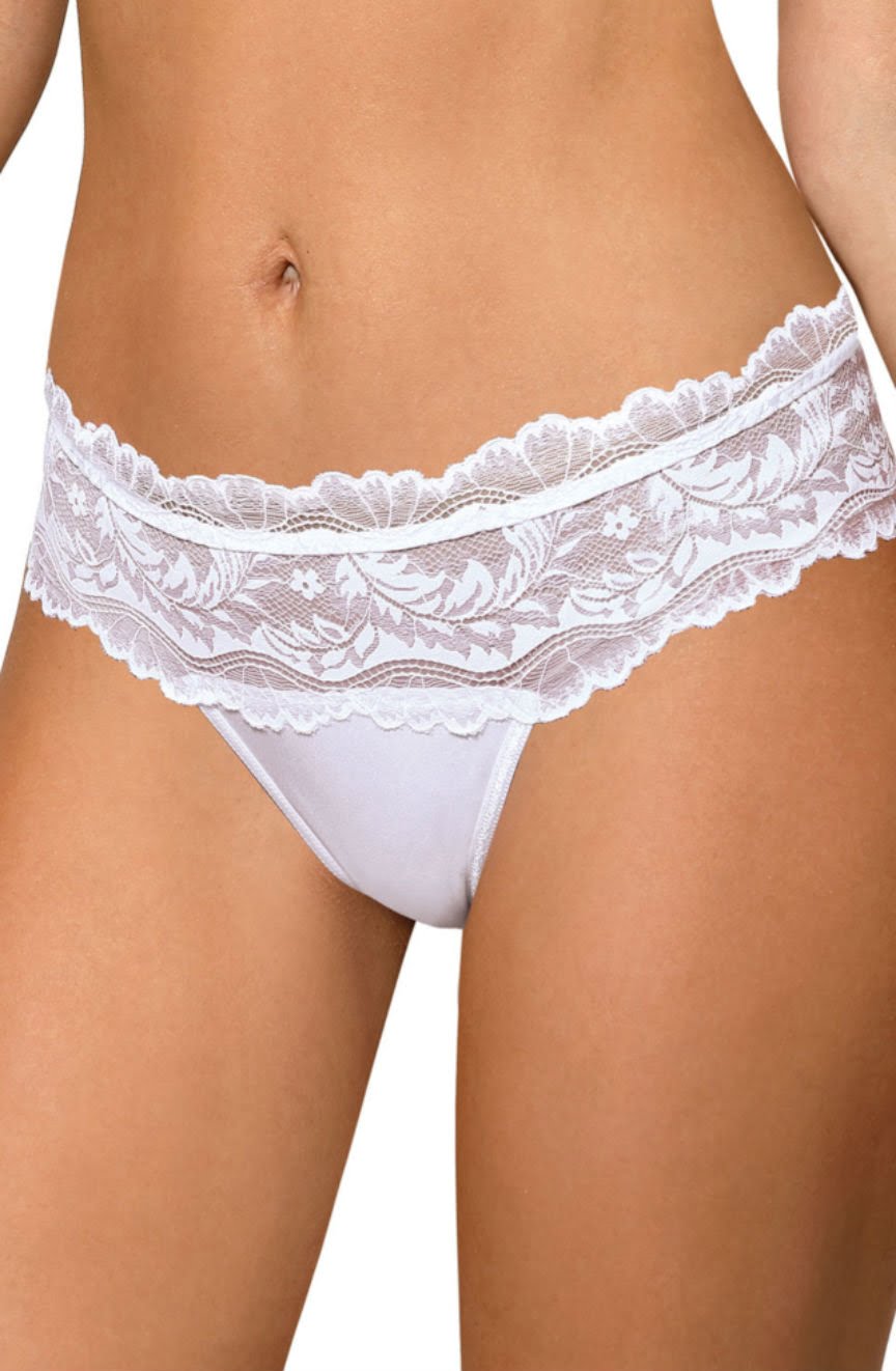 Linsori Sefia Noir Floral Lace Thong - detail view
