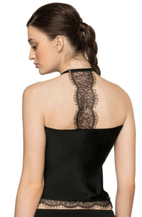 Linsori Onyx Eyelash Lace Nightshirt - back view