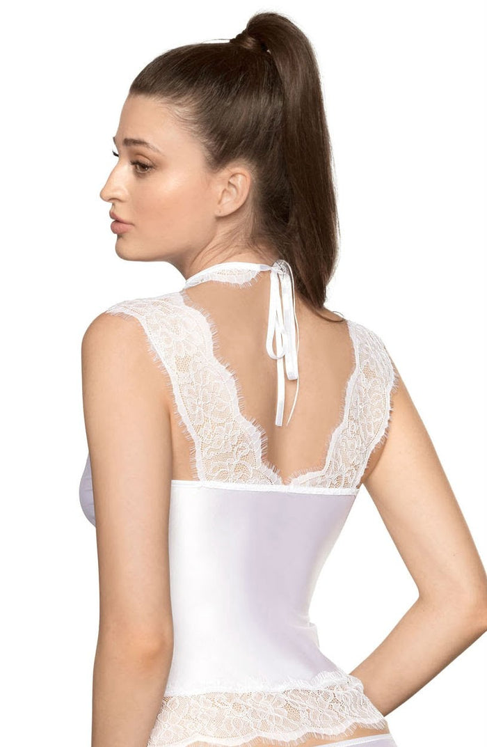 Linsori Blanc Eyelash Lace Shirt Piece - detail view