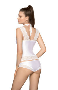 Linsori Blanc Eyelash Lace Shirt Piece - side view