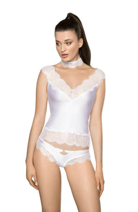Linsori Blanc Eyelash Lace Shirt Piece - lifestyle view