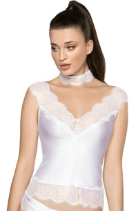 Linsori Blanc Eyelash Lace Shirt Piece - back view