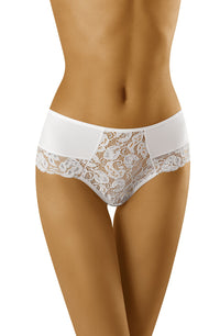 Linsori Noir Lace Ribbon Floral Lace Brief - detail view
