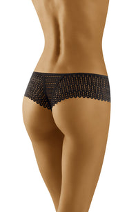 Linsori Noir Lace Thong with Bow Piece - detail view