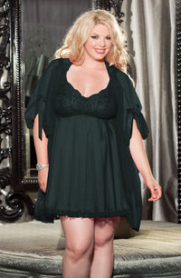 Linsori Midnight Lace Three-Piece Babydoll Set - product view