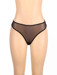 Linsori Noir Mesh Garter Delicate Set - side view