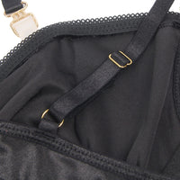 Linsori Noir Velvet Halter Set Plus - close-up