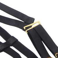 Linsori Noir Velvet Halter Bra Set - detail view