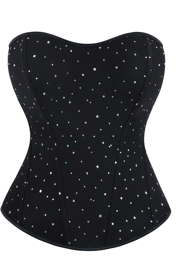 Linsori Noir Sequin Boned Cor Delicate Set - detail view