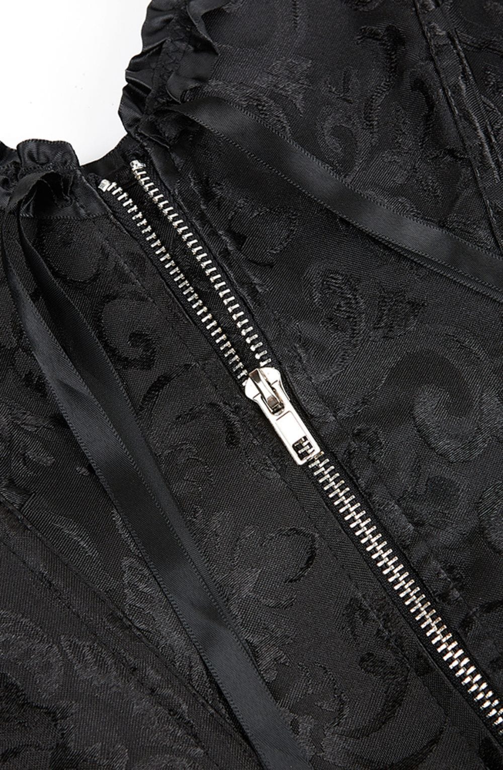 Linsori Noir Vintage Lace-Up Corset - close-up