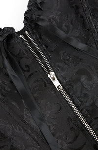 Linsori Noir Vintage Lace-Up Corset - close-up