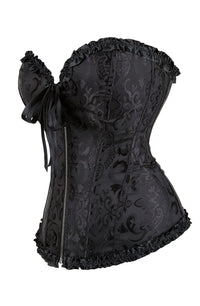 Linsori Noir Vintage Lace-Up Corset - back view