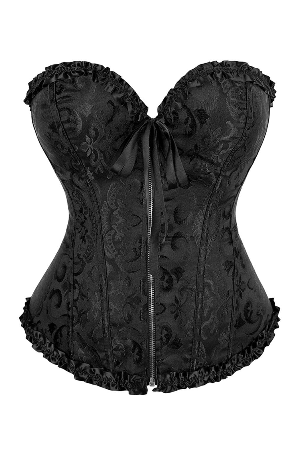 Linsori Noir Vintage Lace-Up Corset - detail view