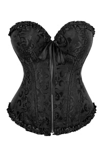 Linsori Noir Vintage Lace-Up Corset - detail view