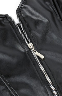 Linsori Noir Faux Leather Corset Skirt - side view