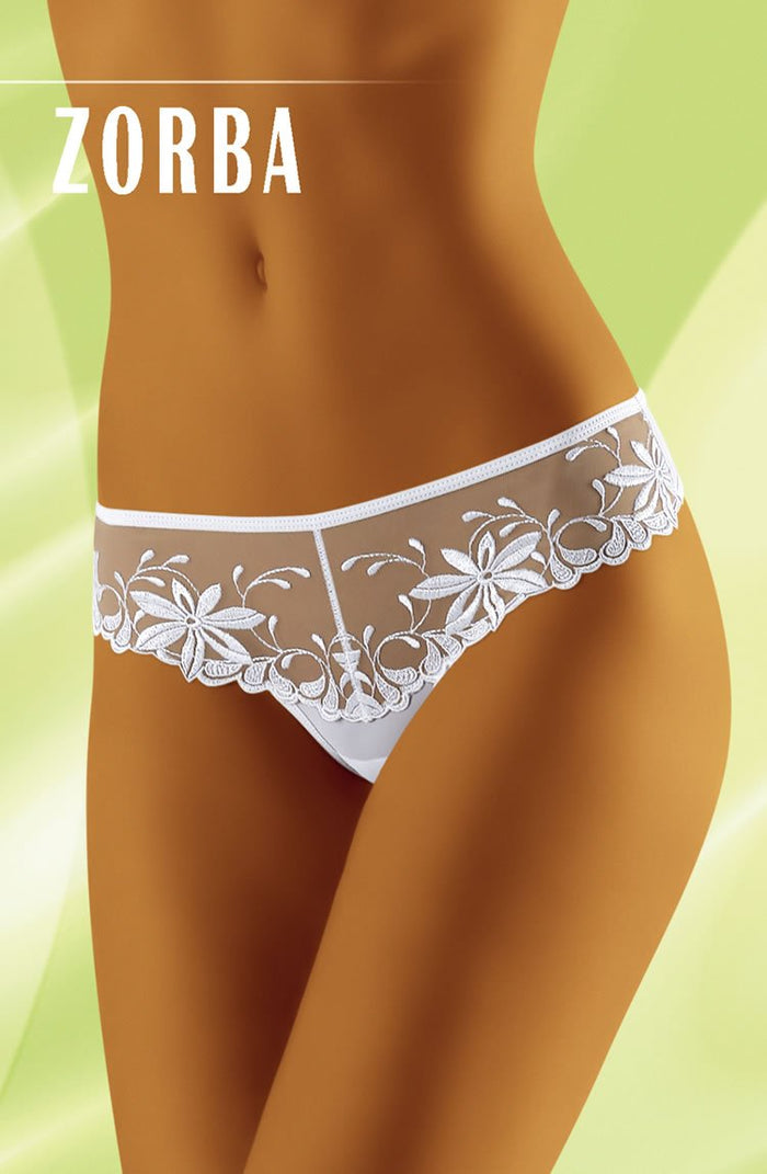 Linsori Noir Embroidered Delicate Thong - back view