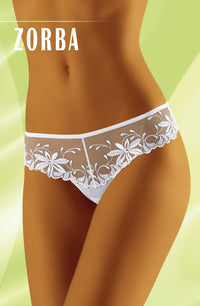 Linsori Noir Embroidered Delicate Thong - close-up